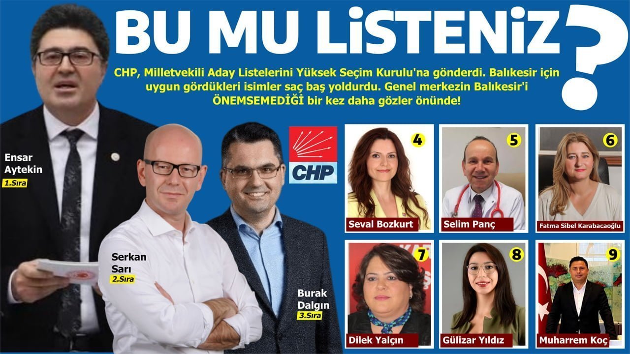 CHP, Milletvekili Aday Listelerini