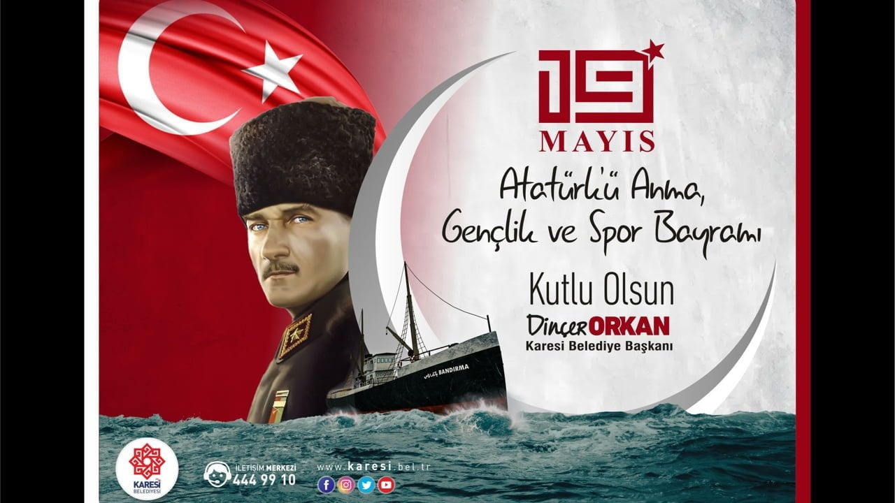 KARESİ BELEDİYESİ 19 MAYIS ATATÜRK’Ü ANMA GENÇLİK VE SPOR BAYRAMI TEBRİK İLANI