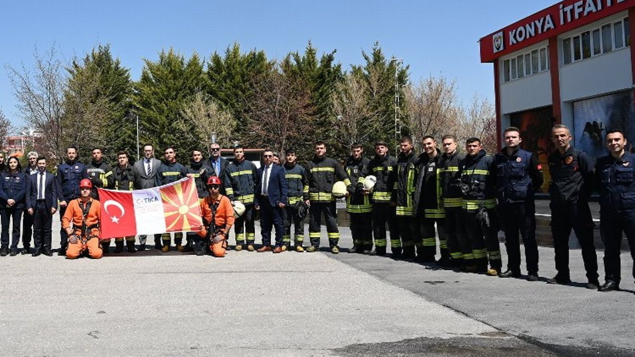 Konya Makedonyalı itfaiyecileri eğitti