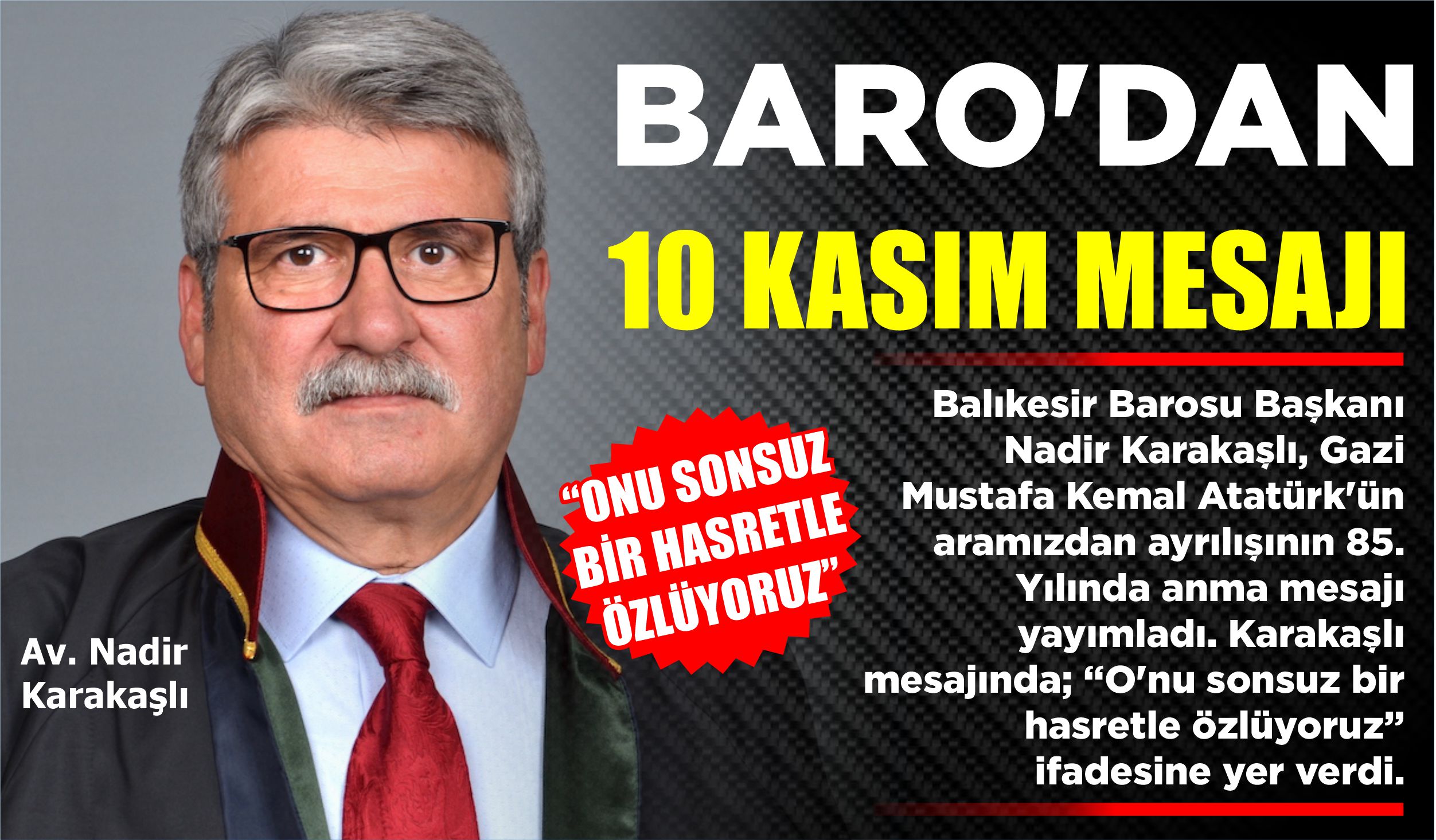 BARO’DAN 10 KASIM MESAJI