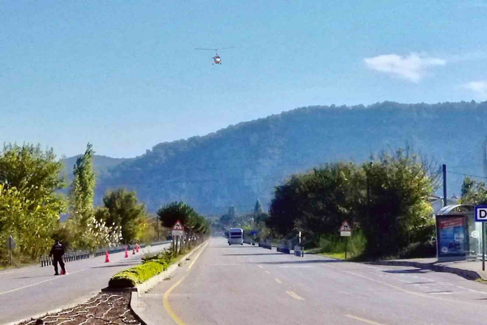 Cayrokopter’li trafik denetiminde 2 araç trafikten men edildi