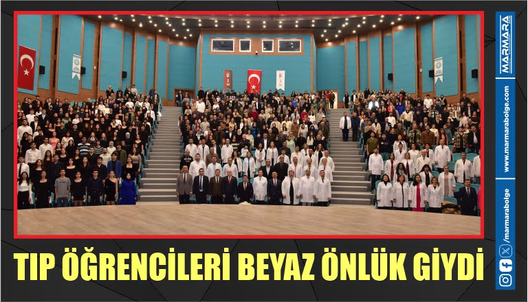 TIP ÖĞRENCİLERİ BEYAZ ÖNLÜK GİYDİ