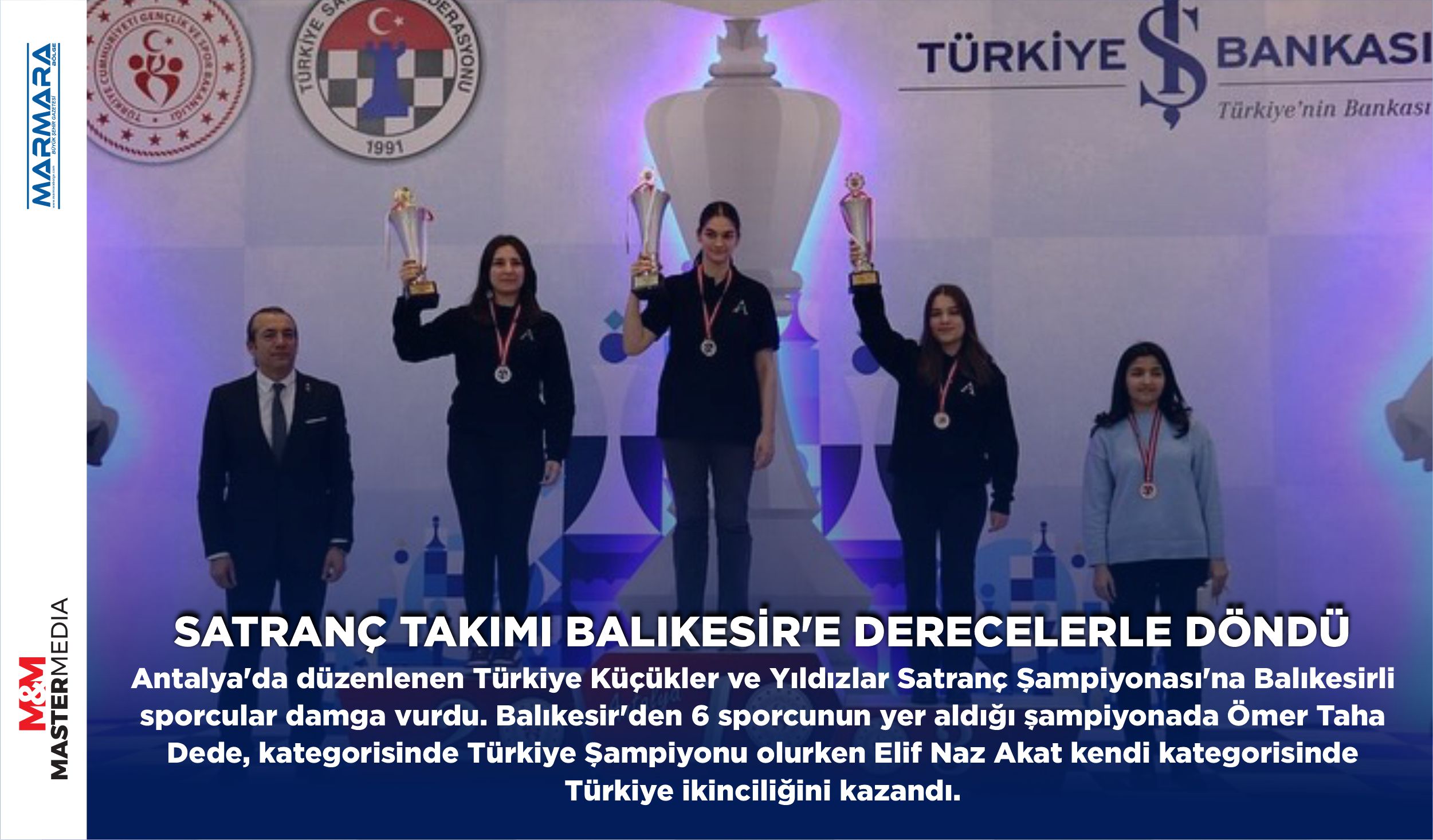 SATRANÇ TAKIMI BALIKESİR’E DERECELERLE DÖNDÜ