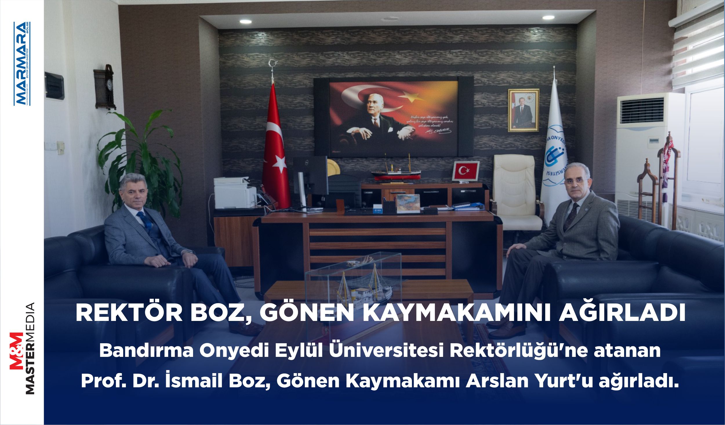 REKTÖR BOZ, GÖNEN KAYMAKAMINI AĞIRLADI