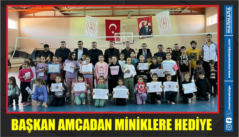 BAŞKAN AMCADAN MİNİKLERE HEDİYE