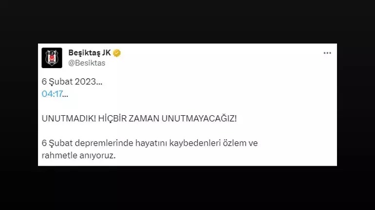 Geçen yıl 6 Şubat