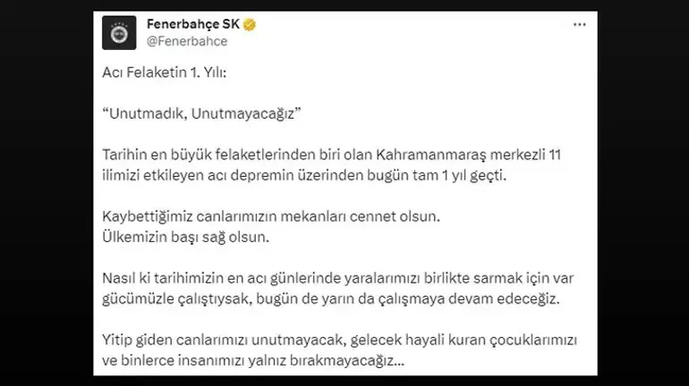 Geçen yıl 6 Şubat