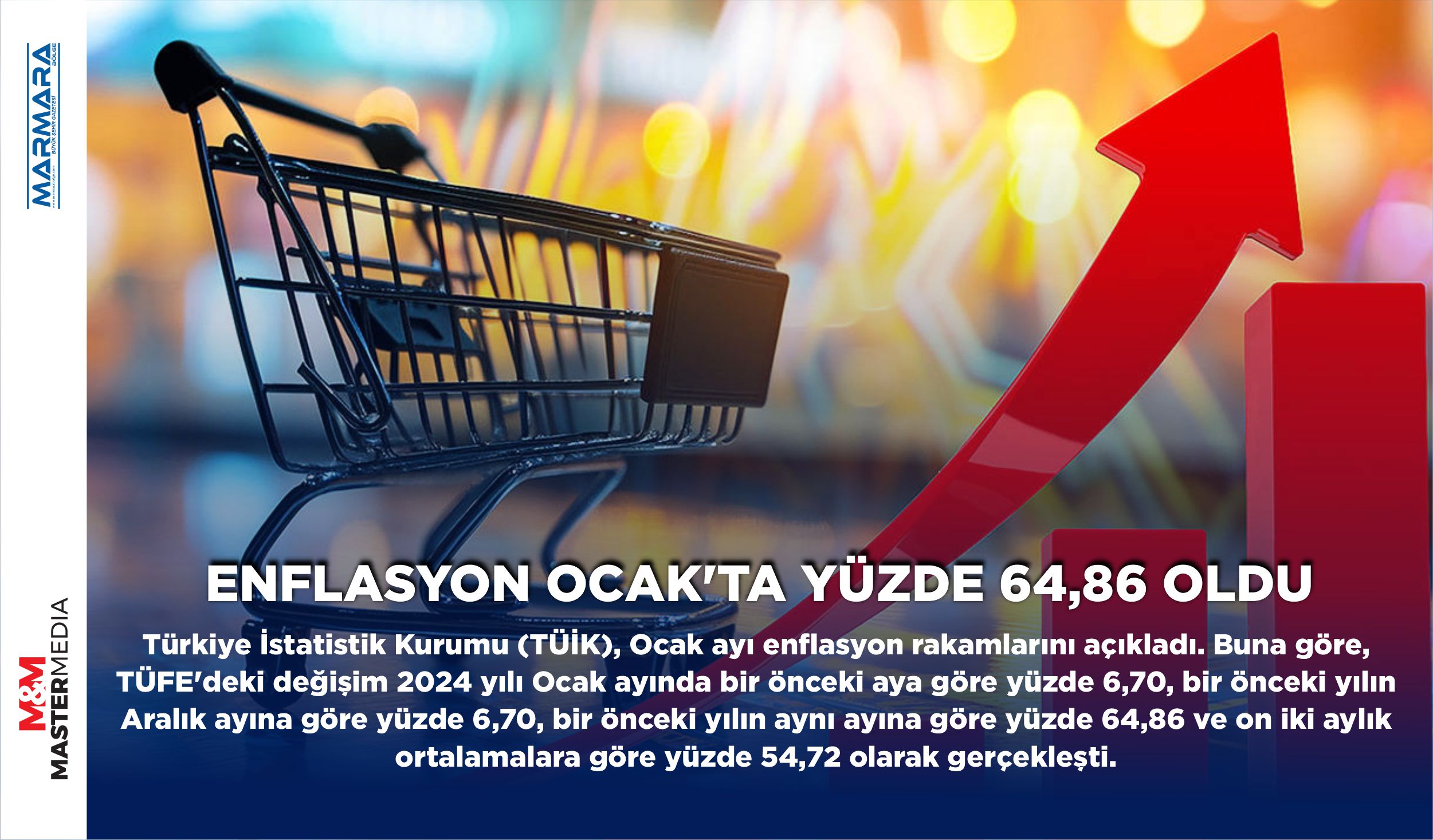 ENFLASYON OCAK’TA YÜZDE 64,86 OLDU