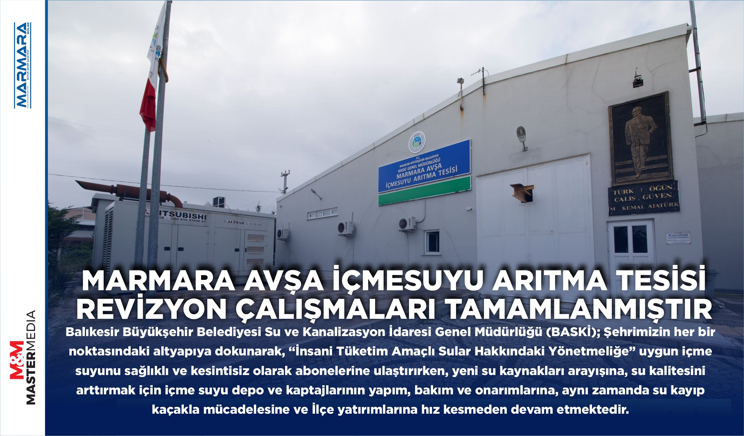 MARMARA AVŞA İÇMESUYU ARITMA TESİSİ REVİZYON ÇALIŞMALARI TAMAMLANMIŞTIR