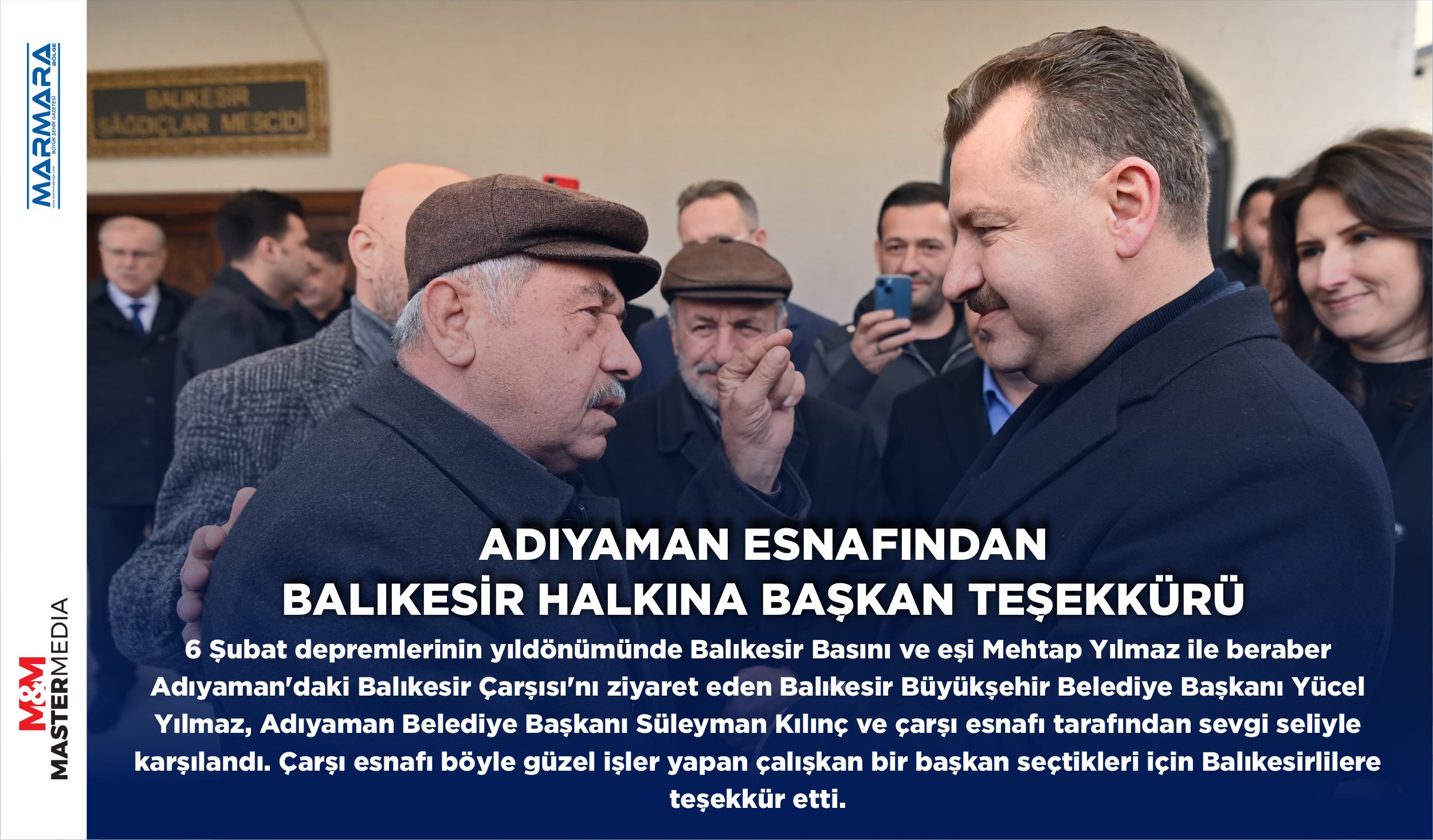 ADIYAMAN ESNAFINDAN BALIKESİR HALKINA BAŞKAN TEŞEKKÜRÜ