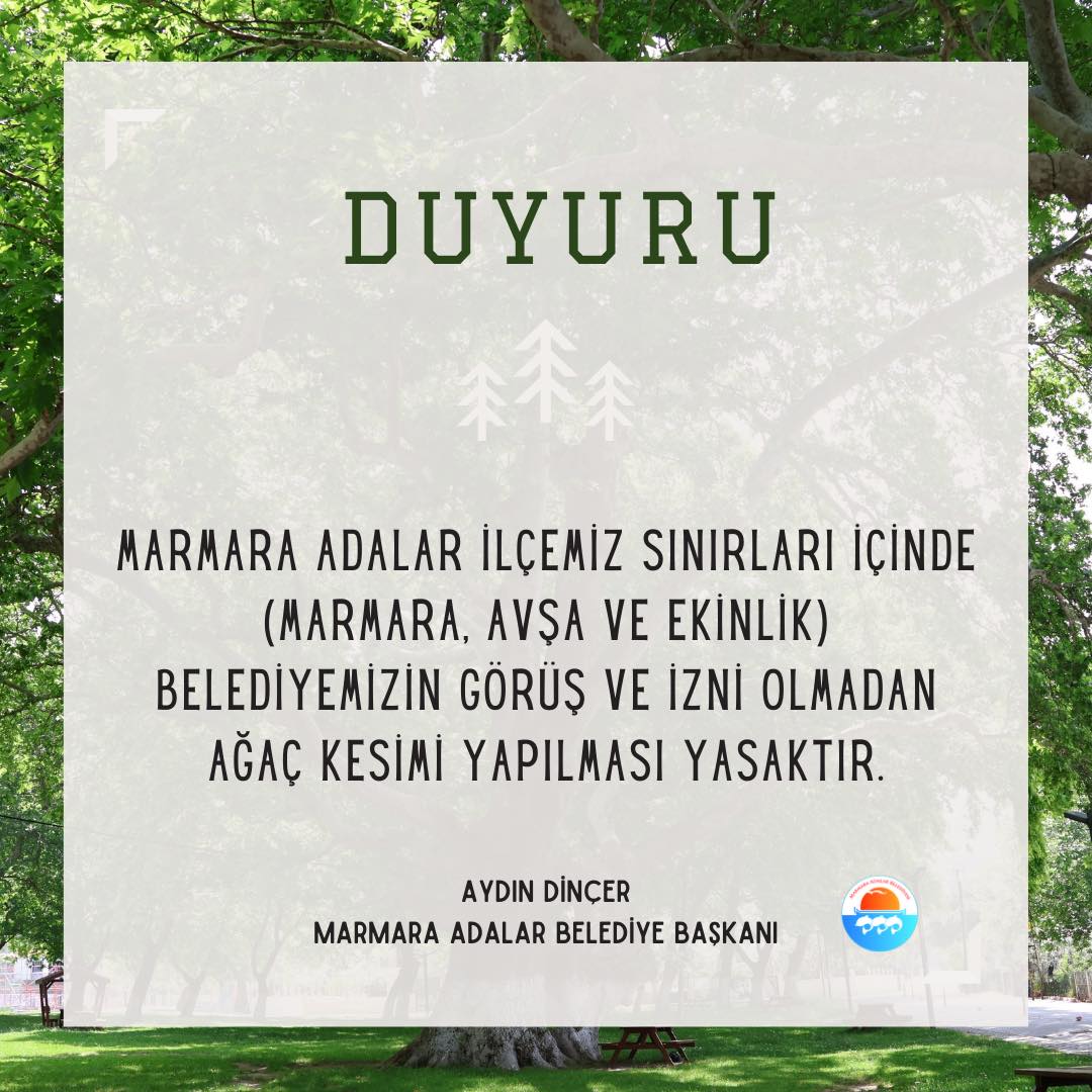 MARMARA ADALAR BELEDİYESİ’NDEN UYARI