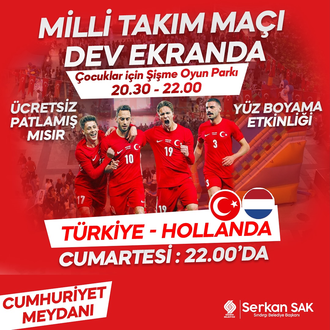 Sındırgı’da EURO 2024 Heyecanı Cumhuriyet Meydanı’nda Yaşanacak