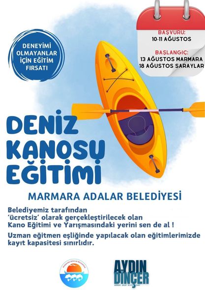 MARMARA ADALAR BELEDİYESİ’NDEN ÜCRETSİZ KANO EĞİTİMİ