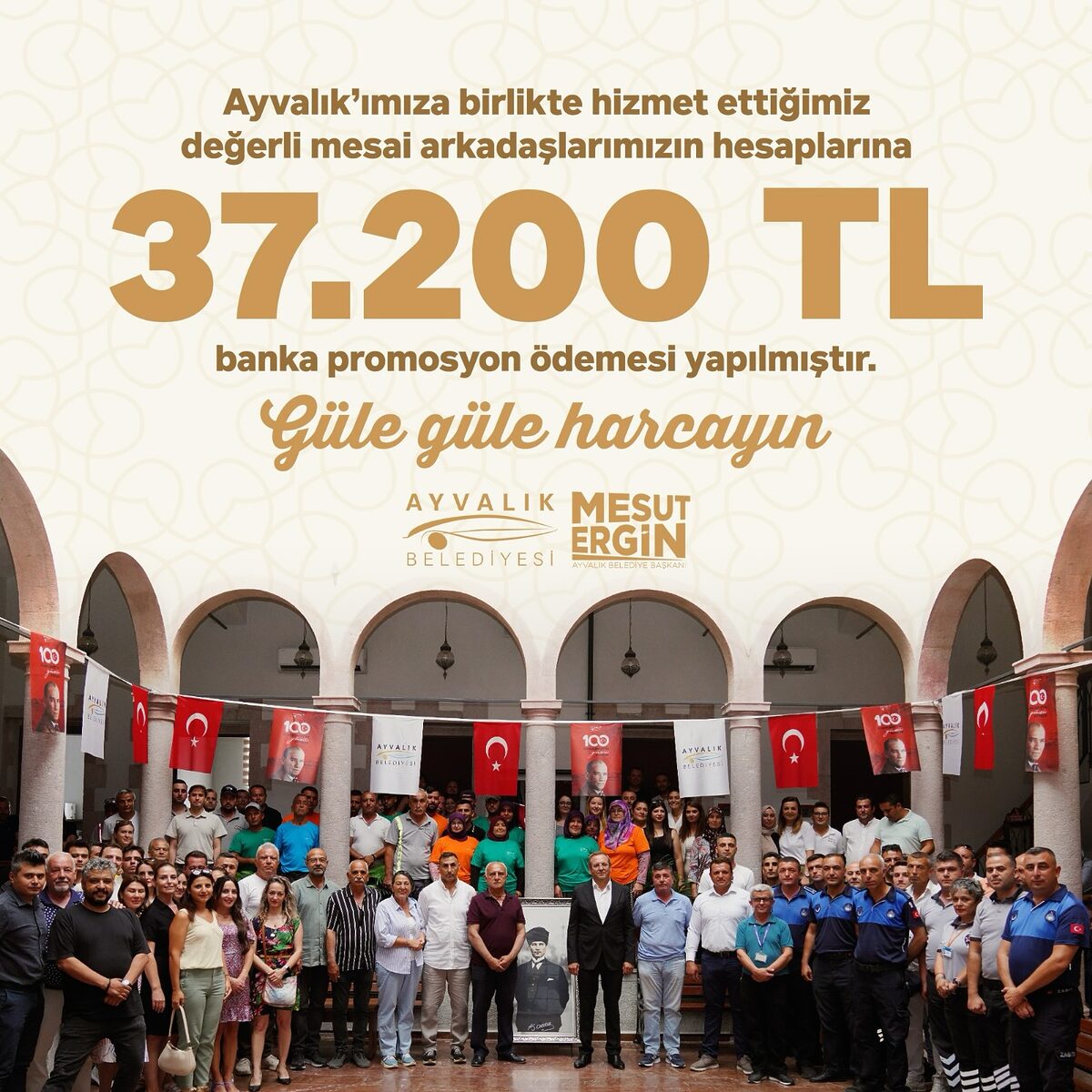 Ayvalık Belediyesi’nden Çalışanlarına Promosyon Müjdesi: 37 Bin 200 TL Hesaplara Yattı