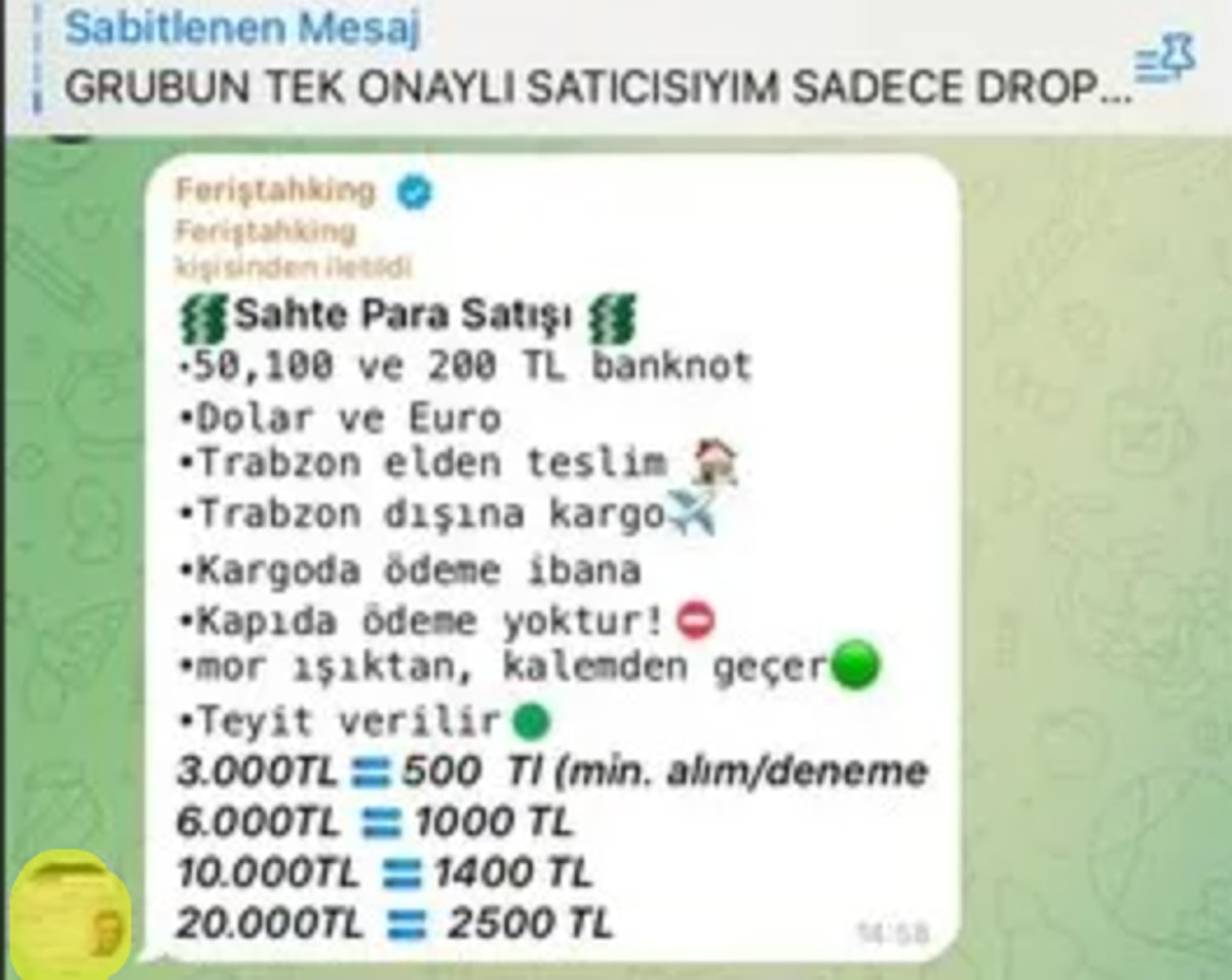 Telegram kanallarında suç arayışına