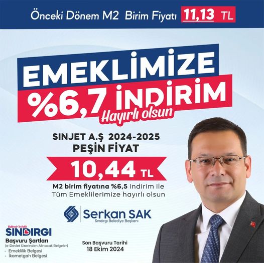 SINDIRGI BELEDİYESİ’NDEN EMEKLİLERE ISINMA DESTEĞİ