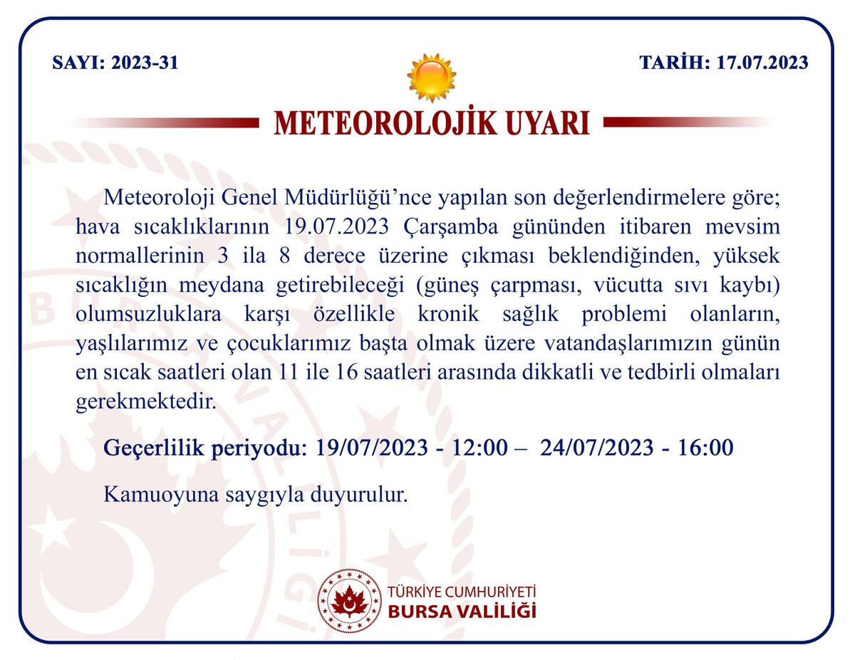 19 Temmuza dikkat Marmara icin sicaklik uyarisi - Marmara Bölge: Balıkesir Son Dakika Haberleri ile Hava Durumu