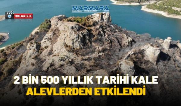 2 BİN 500 YILLIK TARİHİ KALE ALEVLERDEN ETKİLENDİ