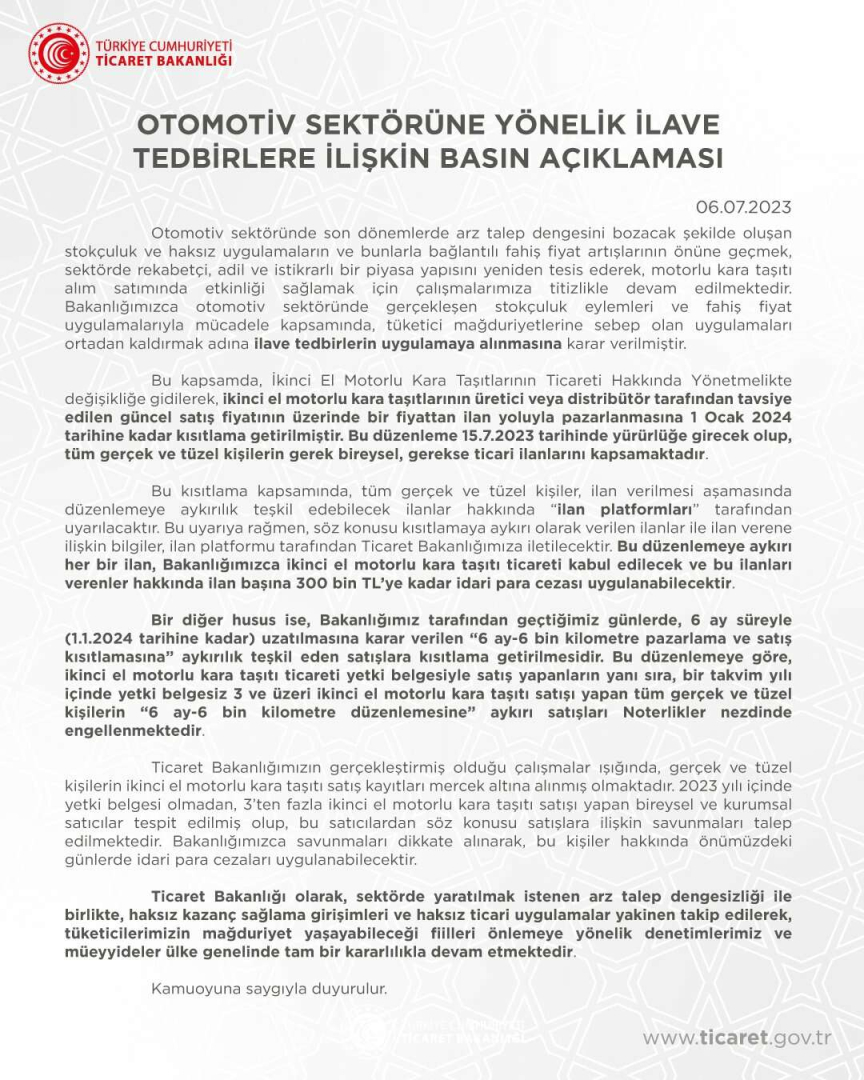 2 el araclarda fiyatin uzerinde satislara bakanlik freni - Marmara Bölge: Balıkesir Son Dakika Haberleri ile Hava Durumu