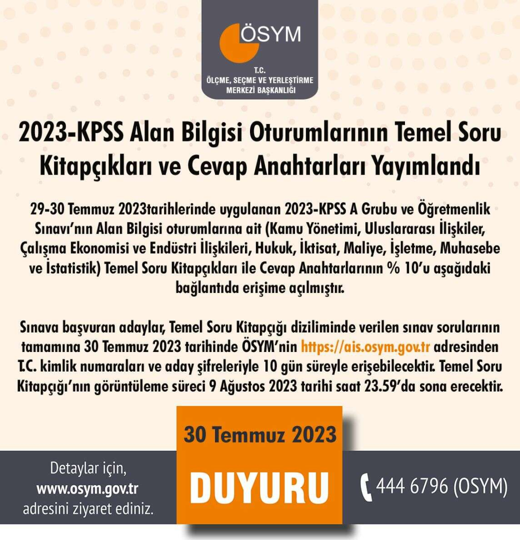 2023 KPSSnin cevap anahtarlari yayimlandi - Marmara Bölge: Balıkesir Son Dakika Haberleri ile Hava Durumu