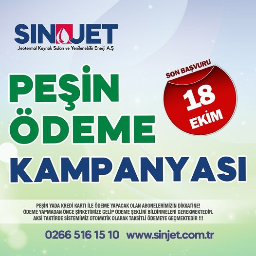 SINDIRGI BELEDİYESİ’NDEN KIŞ DÖNEMİ İÇİN PEŞİN ÖDEME KAMPANYASI