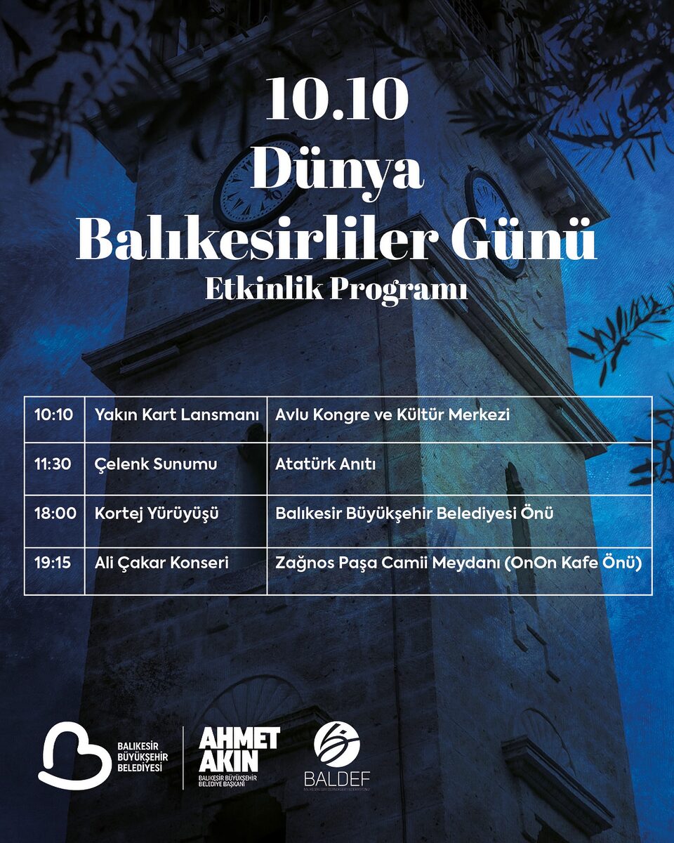 BALIKESİR’DE 10.10 DÜNYA BALIKESİRLİLER GÜNÜ COŞKUYLA KUTLANACAK