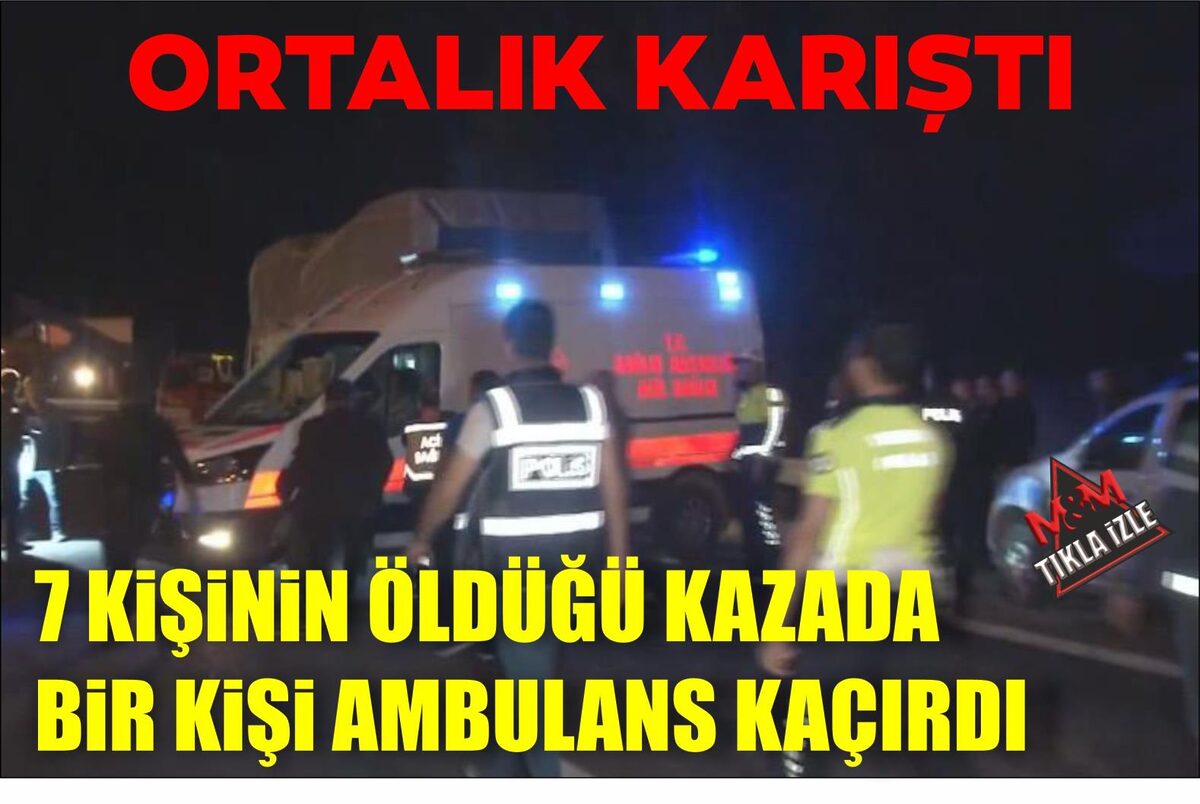 7 KİŞİNİN ÖLDÜĞÜ KAZADA BİR KİŞİ AMBULANS KAÇIRDI