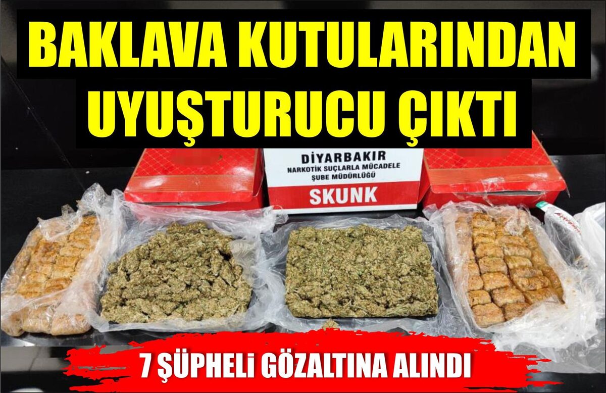 BAKLAVA KUTULARININ İÇİNDEN UYUŞTURUCU ÇIKTI