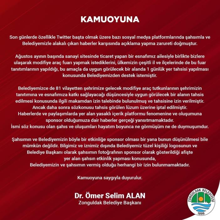 Başkan Alan’dan sponsorluk iddialarına sert tepki