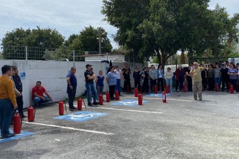 Bodrum’da belediye personeline temel yangın eğitimi