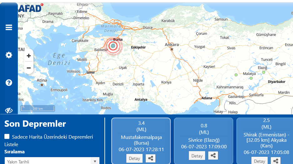 Bursa Mustafakemalpasada 34 buyuklugunde deprem - Marmara Bölge: Balıkesir Son Dakika Haberleri ile Hava Durumu