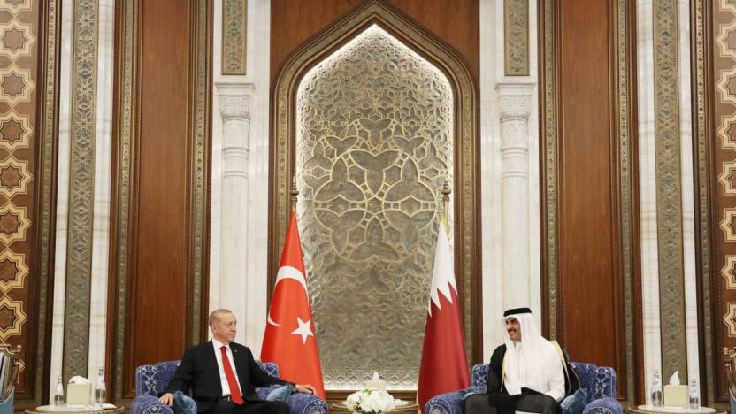 Cumhurbaşkanı Erdoğan, Katar Emiri Al Thani ile görüştü