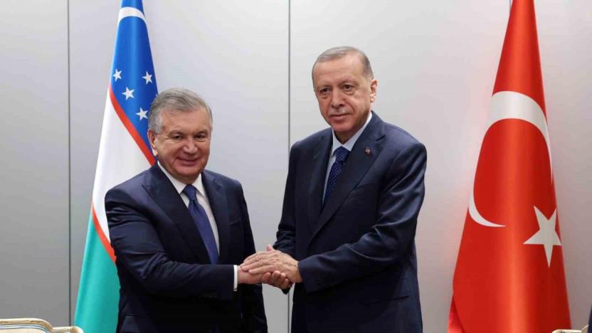 Cumhurbaşkanı Erdoğan, Özbekistan Cumhurbaşkanı Mirziyoyev ile görüştü