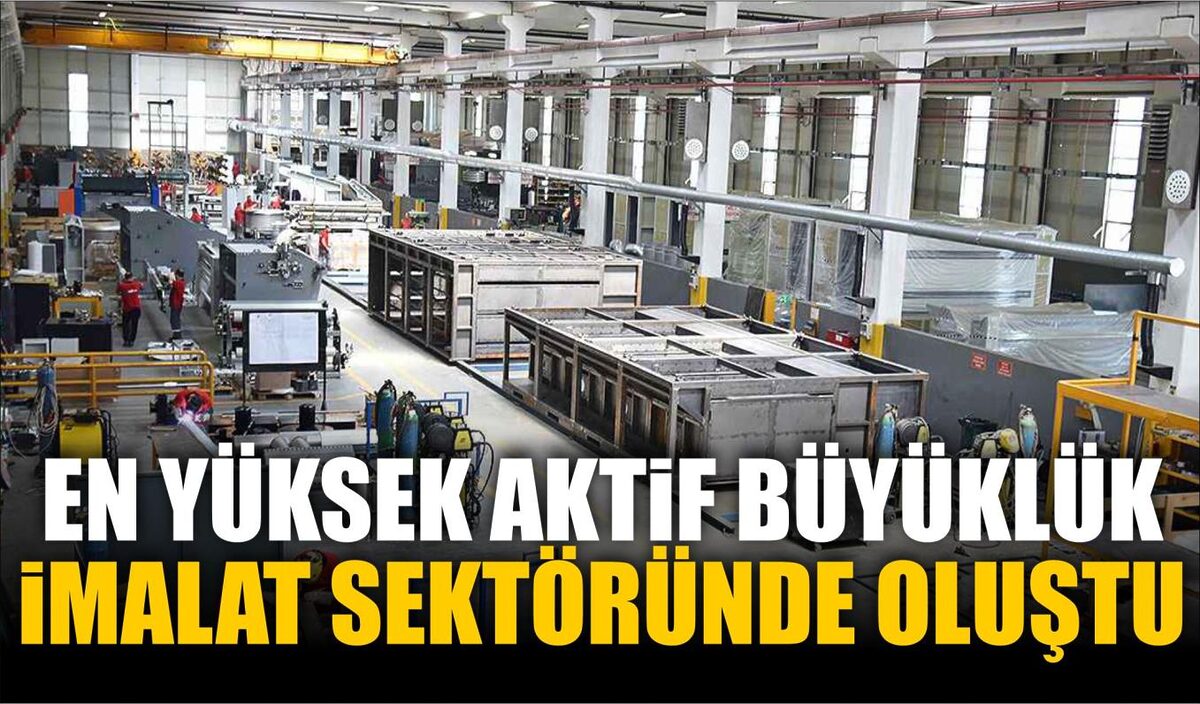 EN YÜKSEK AKTİF BÜYÜKLÜK İMALAT SEKTÖRÜNDE OLUŞTU  