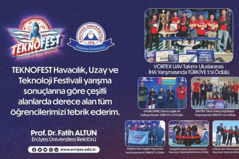 ERÜ’lü öğrencilerin TEKNOFEST başarısı