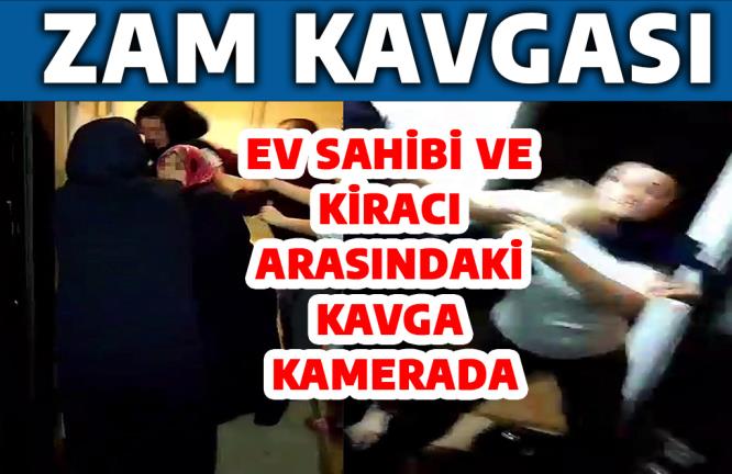 EV SAHİBİ VE KİRACI ARASINDAKİ KAVGA KAMERADA