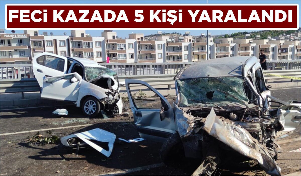 FECİ KAZADA 5 KİŞİ YARALANDI