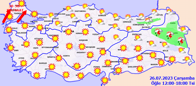 Hava sicakligina dikkat Bugun en kritik gun - Marmara Bölge: Balıkesir Son Dakika Haberleri ile Hava Durumu