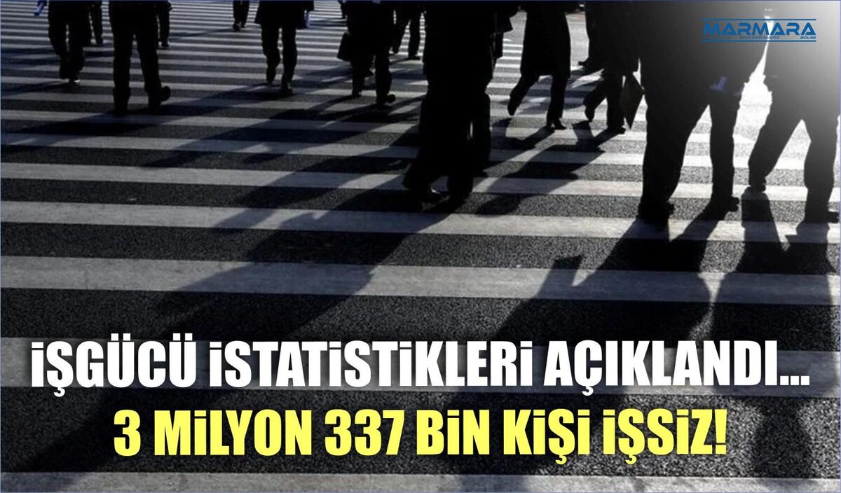 İŞGÜCÜ İSTATİSTİKLERİ AÇIKLANDI… 3 MİLYON 337 BİN KİŞİ İŞSİZ!