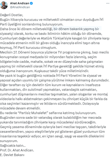 IYI PARTININ KURUCUSU ISTIFA ETTI - Marmara Bölge: Balıkesir Son Dakika Haberleri ile Hava Durumu