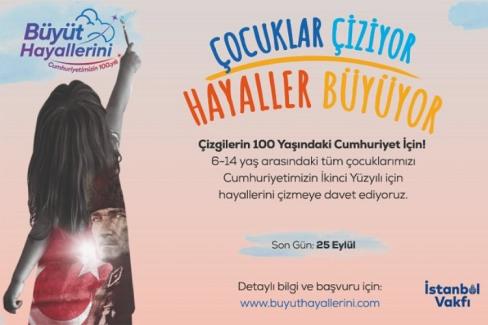 İstanbul’da çocuklar Cumhuriyet için çiziyor