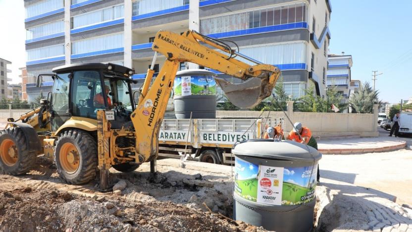 Karatay’da 200 adet yeraltı çöp konteynerinin daha kurulumu yapıldı