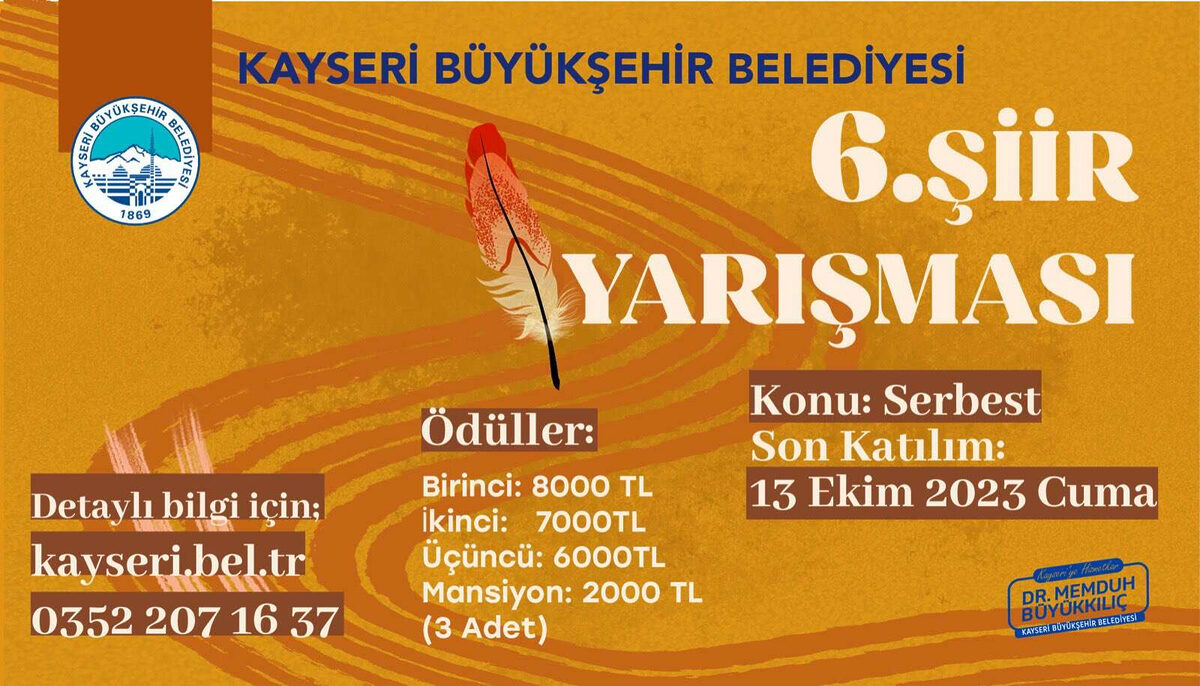 Kayseri Buyuksehirden 6nci kez siir yarismasi - Marmara Bölge: Balıkesir Son Dakika Haberleri ile Hava Durumu