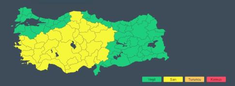 METEOROLOJIDEN 32 IL ICIN SARI KODLU UYARI - Marmara Bölge: Balıkesir Son Dakika Haberleri ile Hava Durumu