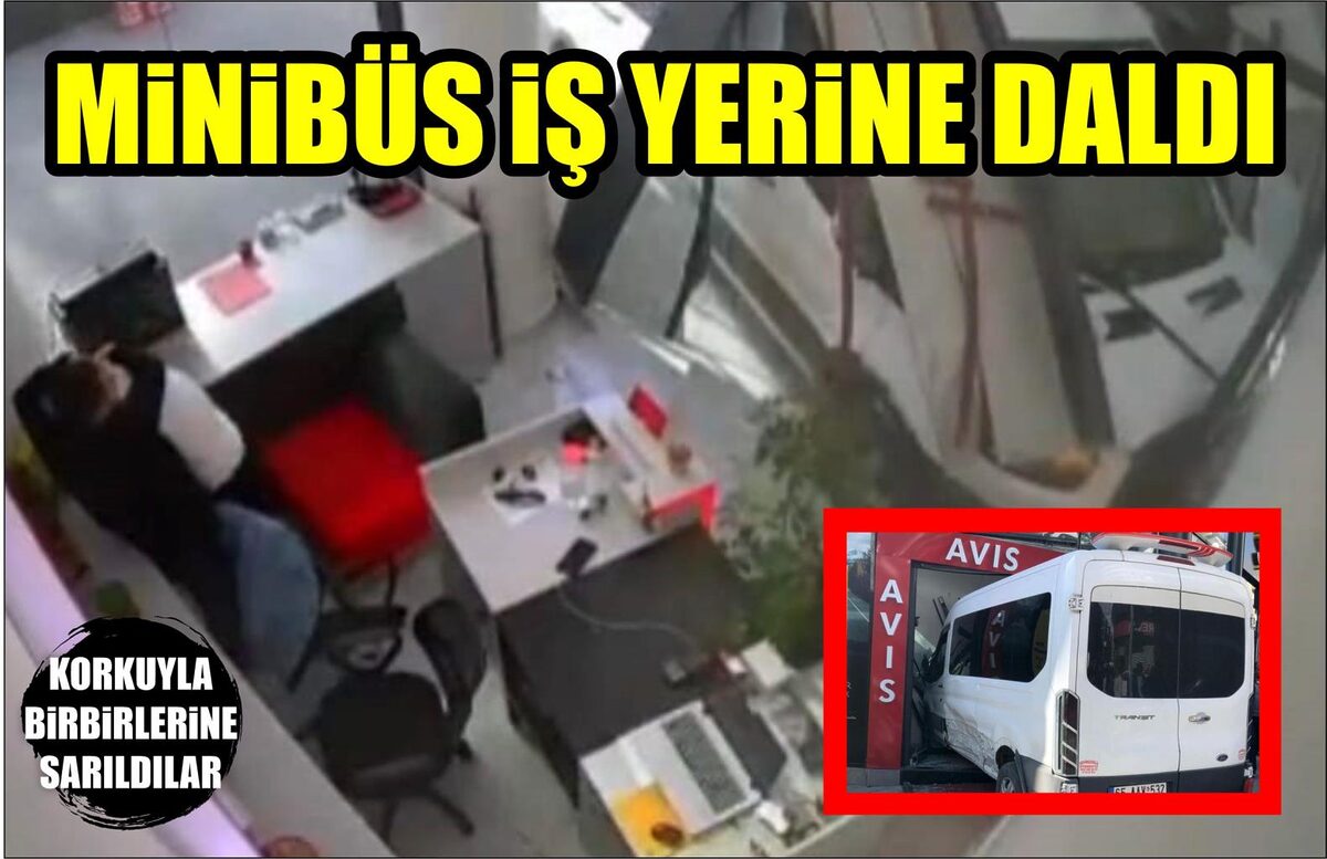 MİNİBÜS İŞ YERİNE DALDI