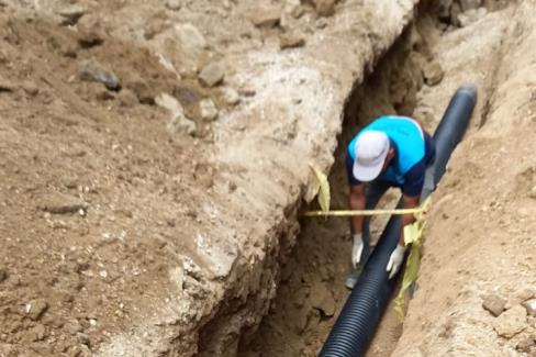 Manisa Kula’da yağmur suyu hattı çalışması