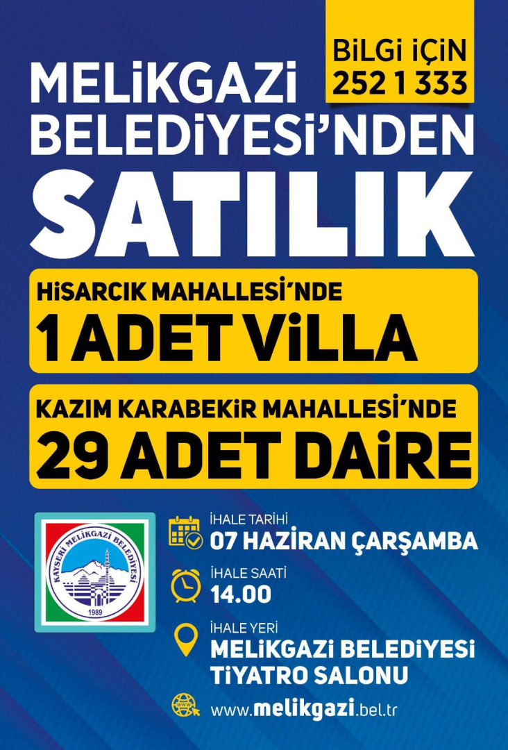 Melikgazi Belediyesinden daire ve villa satisi - Marmara Bölge: Balıkesir Son Dakika Haberleri ile Hava Durumu