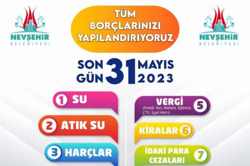 Nevşehir Belediyesi’nden yapılandırma uyarısı