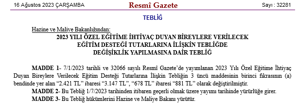 Ozel egitime destek tutarlari guncellendi - Marmara Bölge: Balıkesir Son Dakika Haberleri ile Hava Durumu