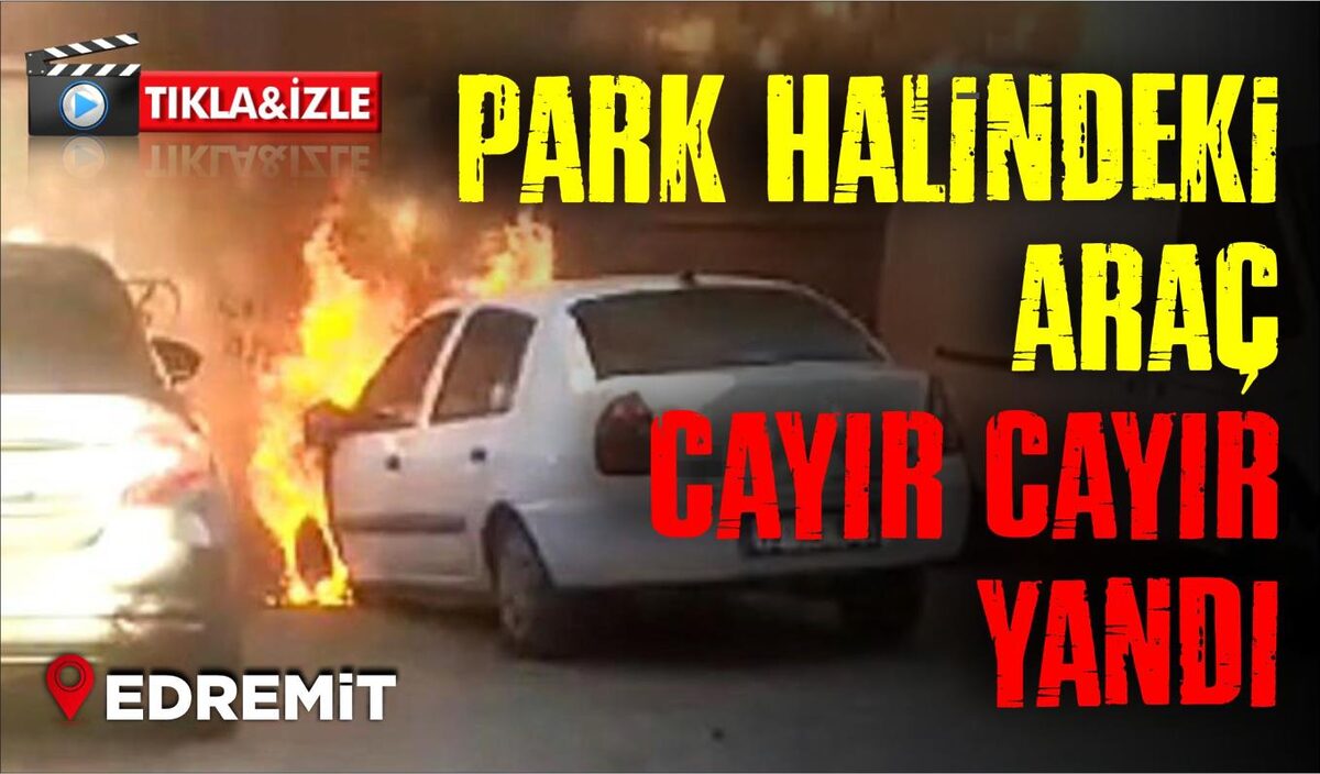 PARK HALİNDEKİ ARAÇ CAYIR CAYIR YANDI  